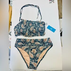 CUPSHE Bikini Set for Women Two Piece Swimsuit Bandeau Top New Sz: Medium